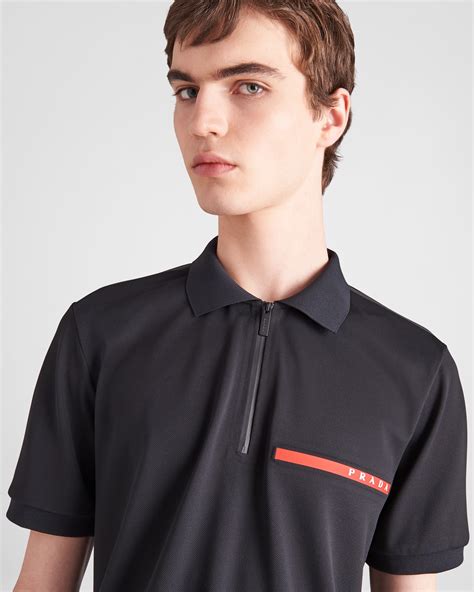 prada black polo|Prada polo shirt sale.